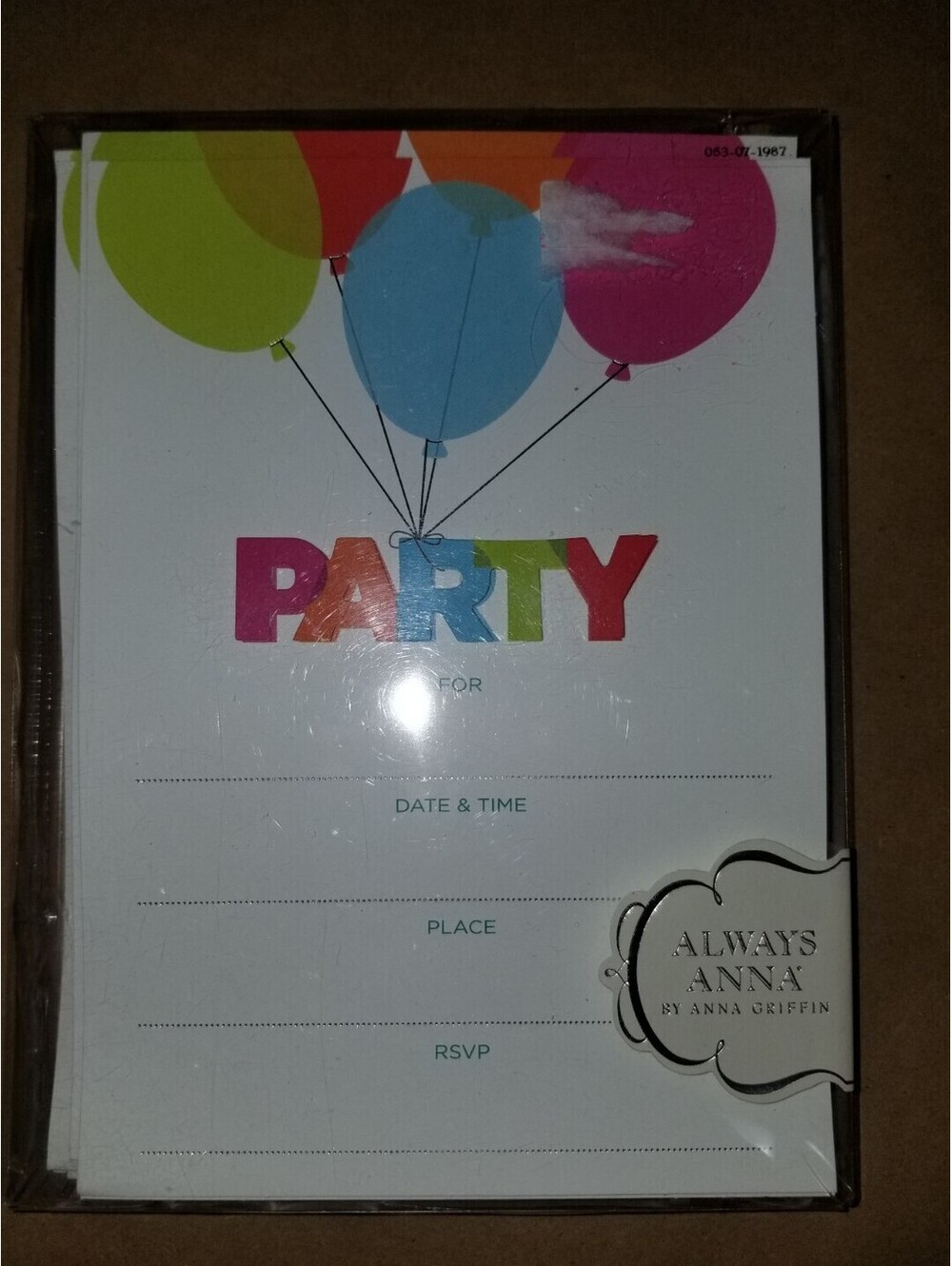 ALWAYS ANNA BY ANNA GRIFFIN PARTY INVITATIONS FILL-IN WITH ENVELOPES 10 COUNT